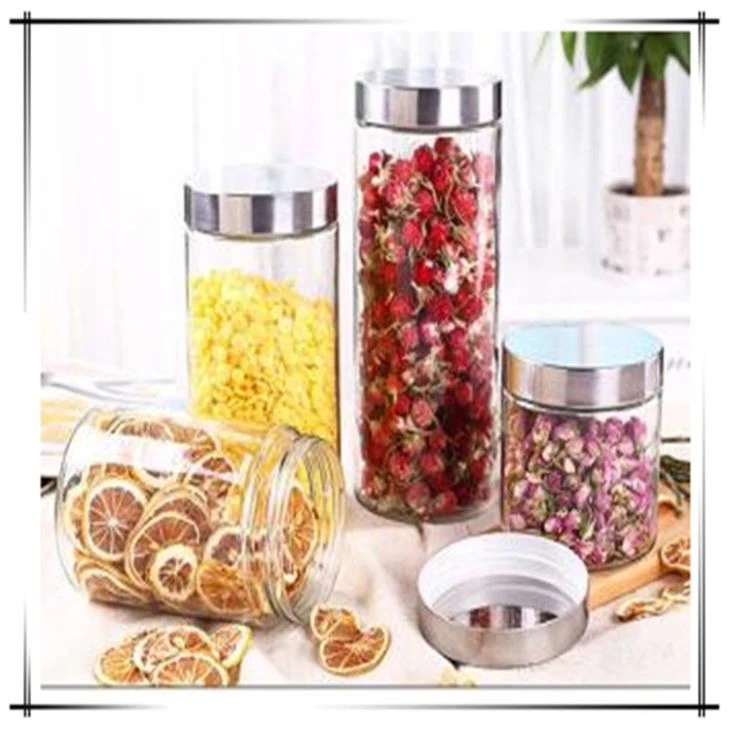 شیشه های ازمایشگاهی فلزی Sealed شیشه سفر چای قابل حمل جعبه شیشه ای لوازم جانبی قوطی چايي بسته بندی مواد غذایی مخزن شیشه